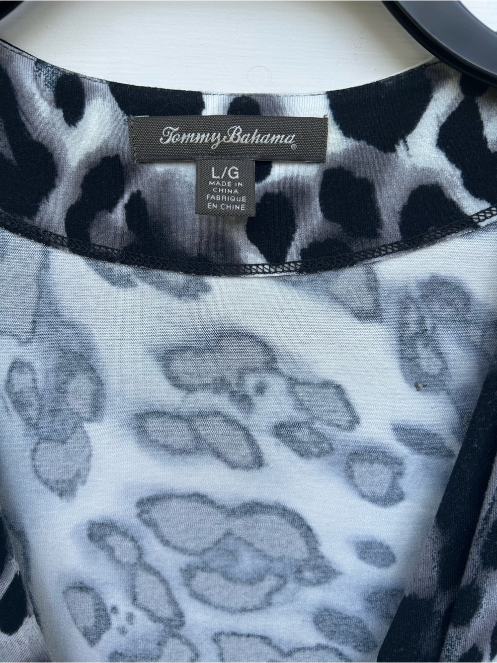 Tommy Bahama Black & White Leopard-Print Faux-Wrap Dress - Picture 3 of 3